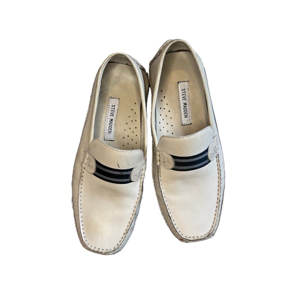 Steve Madden Drifter Ice Leather Moccasin Driving Loafer Shoes